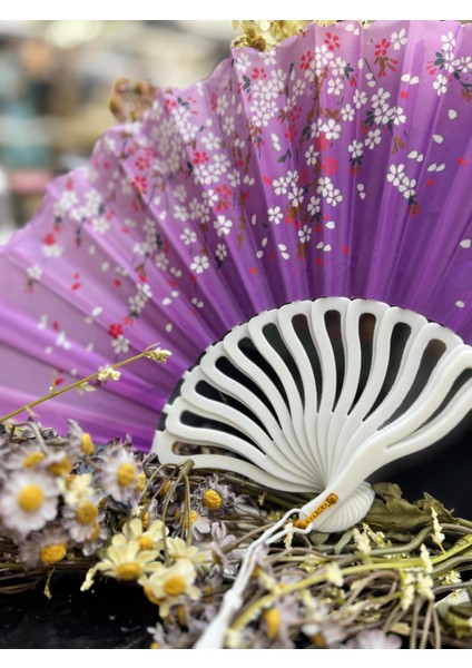 Plastik Desenli Yelpaze