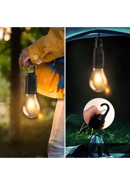 Askılı Kablosuz Şarj Edilebilir LED Ampul 3 Aydınlatma Modlu