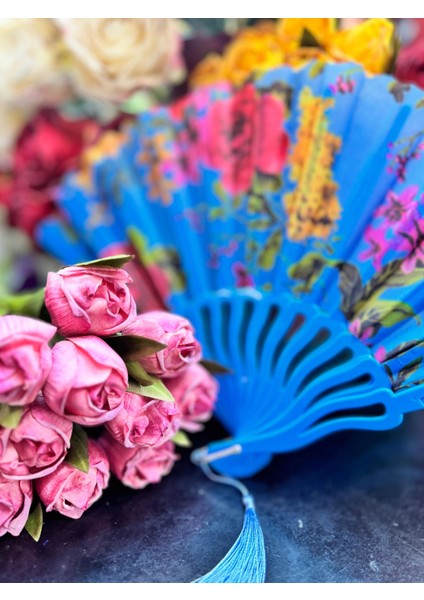 Plastik Desenli Yelpaze