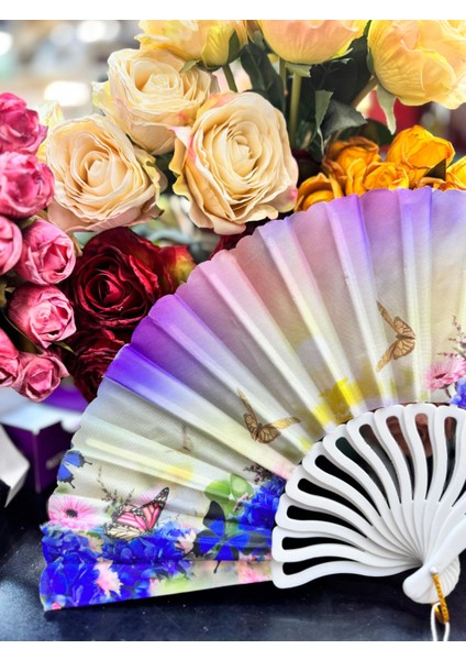 Plastik Desenli Yelpaze