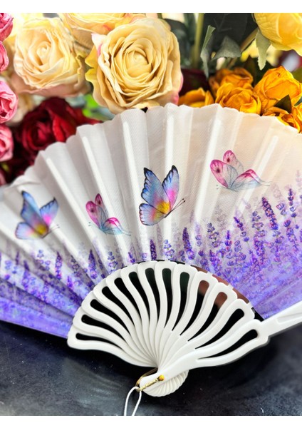 Plastik Desenli Yelpaze