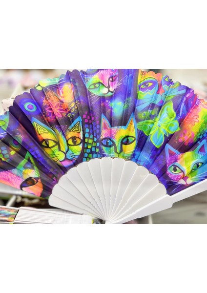 Plastik Kedi Tasarımlı Yelpaze