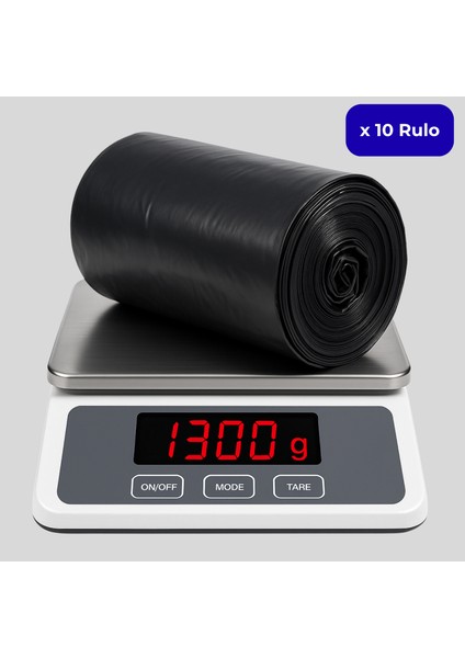 Jumbo Boy Siyah Çöp Torbası 80X110 cm – 10 Rulo (13 kg ±%2) Dayanıklı ve Kalın, Ağır Hizmet Geri Dönüşüm