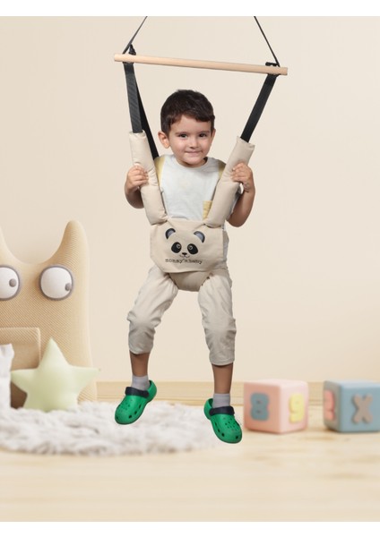 Bebek Hoppala Zıpzıp Emniyet Kemerli Yaylı Bebek Yürüteci Bej fırsatları