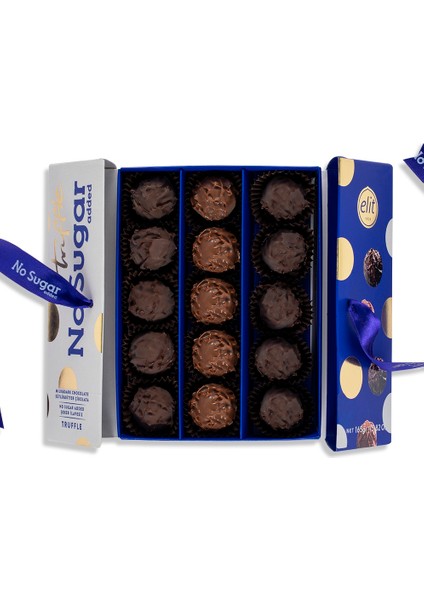 Şeker Ilavesiz Sütlü Bitter Truffle Kutu 165 gr Glutensiz