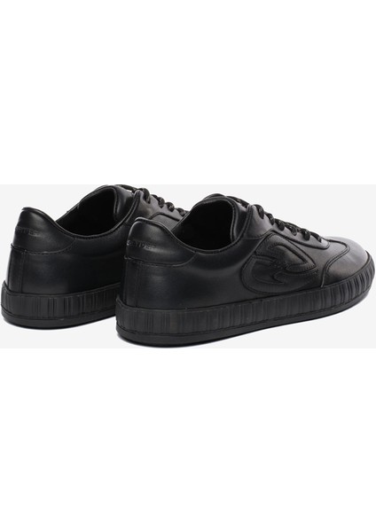 Erkek Siyah Hakiki Deri Sneaker Ayakkabı 5K1SA18485