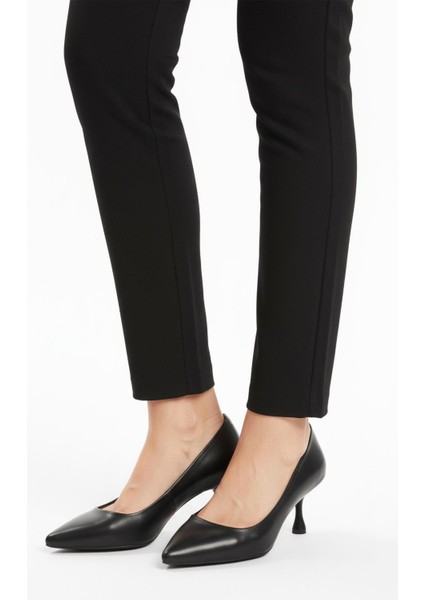695033 Z Siyah Cilt Kadın Topuklu Ayakkabı modelleri