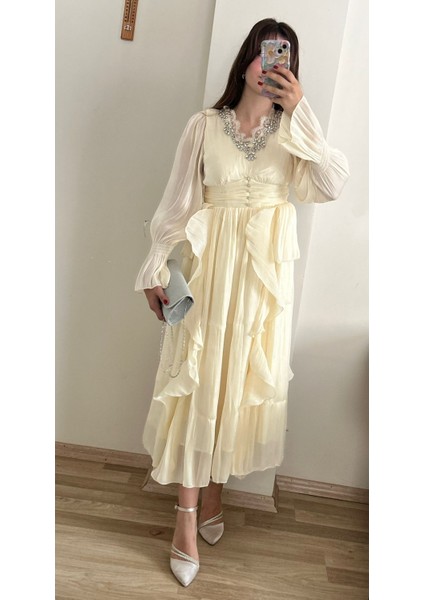 Ithal Diana Güpürlü Elbise