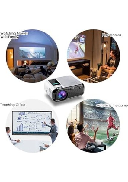 1080P Wireless Kablosuz Görüntü Aktarımlı Wifi Ev Projeksiyon