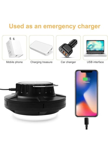 Solar Panelli Telefon Şarj Özellikli Çok Fonksiyonlu Kamp Lambası Aydınlatma (5313) modelleri