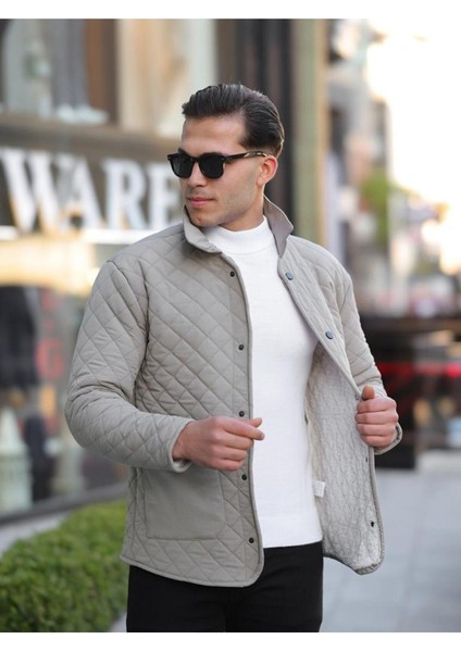 Erkek Çıtçıt Basic Kışlık Kürklü Bej Kapitone Mont fiyatları