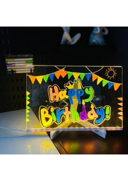 LED Aydınlatmalı Yazı ve Çizim Tahtası - Küçük Boy 20X20 cm fiyatları