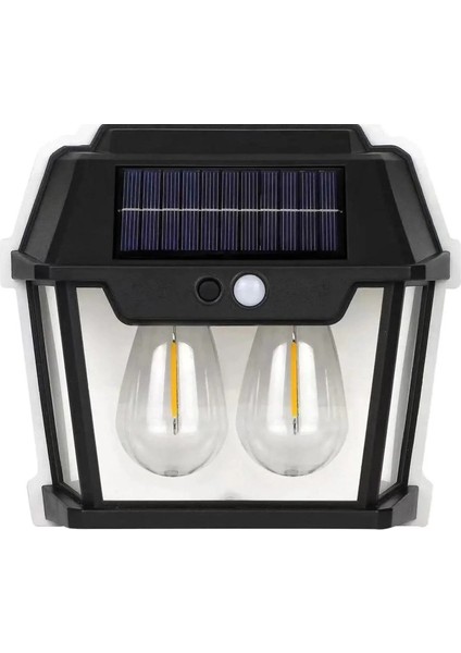 2 Ampullü Hareket Sensörlü Solar Güneş Enerjili Ampul LED Duvar Lambası (5313) fırsatları