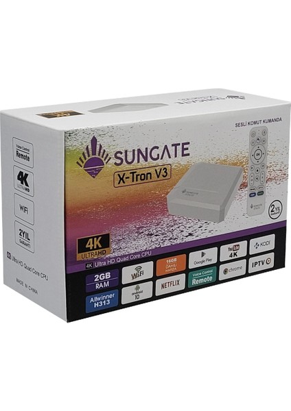 Yüksek Çözünürlüklü 4K Android Tv Kutusu, Sesli Komut ve Wi-Fi ile Kullanım