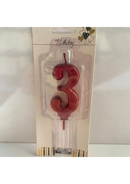 Kırmızı Renk Rakam Pasta Mumu