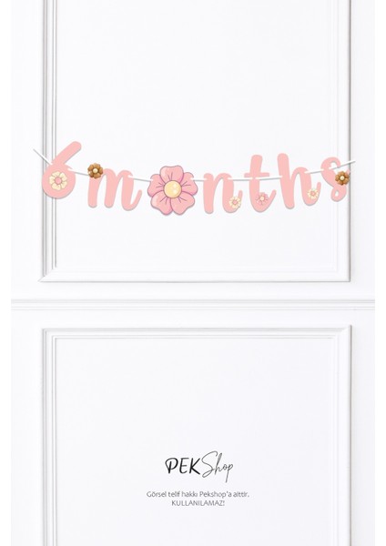 2'li Set Banner Bohem Çiçekler 6 Months ve Çiçekler Banner Duvar Süsü Seti fiyatları