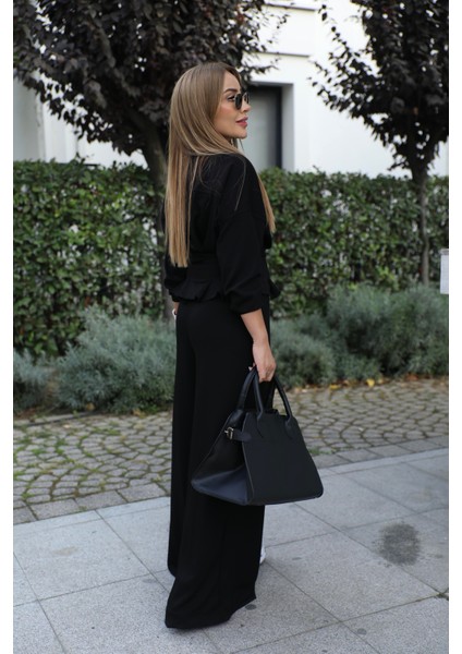 Buketli Kadın Ceket Eteği ve Pantolonu Pile Detaylı Kuşaklı Ikili Takım fırsatları