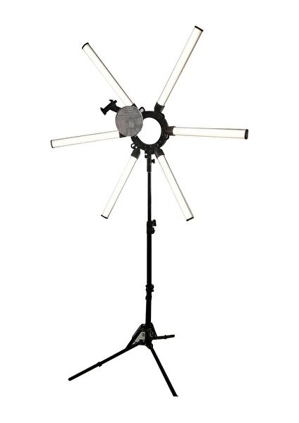 Katlanabilir 6 Kollu LED Stüdyo Işık – 120 W Yüksek Parlaklık, 3200K-5600K Renk Ayarı, Tripod ve Taşıma Çantası 2.10 cm Tripod Ayak Canlı Yayın Işığı fiyatları