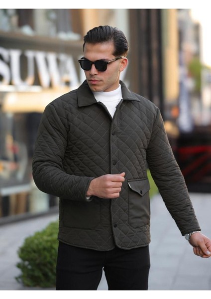 Erkek Çıtçıt Basic Kışlık Kürklü Haki Kapitone Mont fiyatları