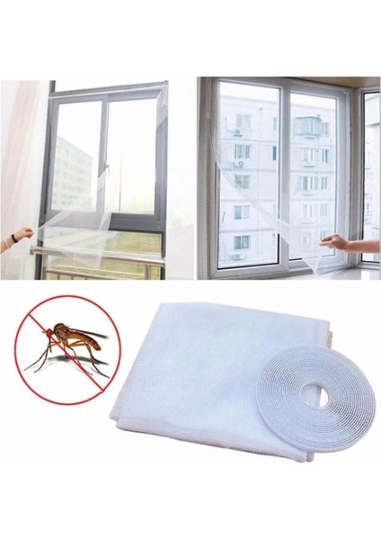 75 x 125 cm + 4 mt Cırt Bant Kesilebilir Hazır Pencere Tül Sineklik Pratik Tak Çıkar (5313) fırsatları