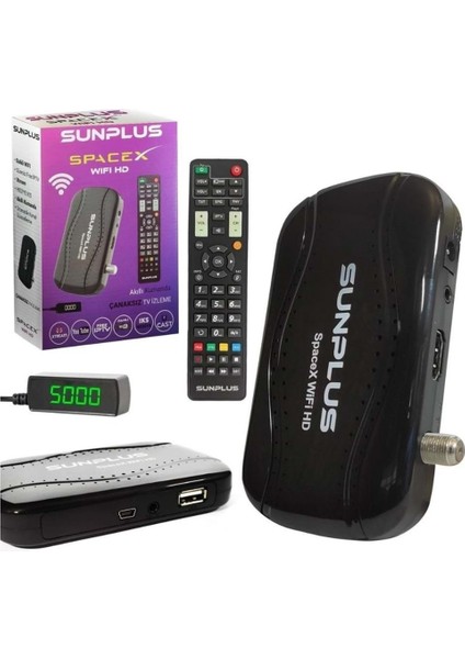 Mini Full Hd Iptv Uydu Alıcı, Dahili Wi-Fi, Siyah, 1 Yıl Iks Hediye