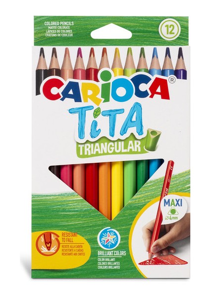 Tita Jumbo Üçgen Kuru Boya Kalemi 12’li