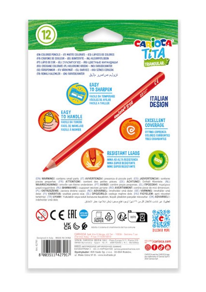 Tita Jumbo Üçgen Kuru Boya Kalemi 12’li modelleri