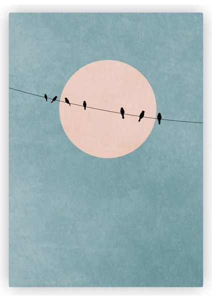 Teldeki Kuşlar Ahşap Poster 20X29 cm