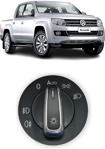 Vw Volkswagen Amarok 2013-2016 Uyumlu Far Açma Anahtarı Auto Özellikli Krom Detaylı 3C8941431A