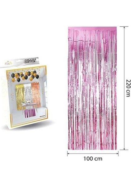 Lüks Kapı Perdesi Pembe 100*220 cm M159