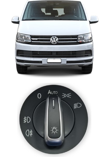 Vw Volkswagen Caravelle T6 2010-2015 Uyumlu Far Açma Anahtarı Auto Özellikli Krom Detaylı 3C8941431A