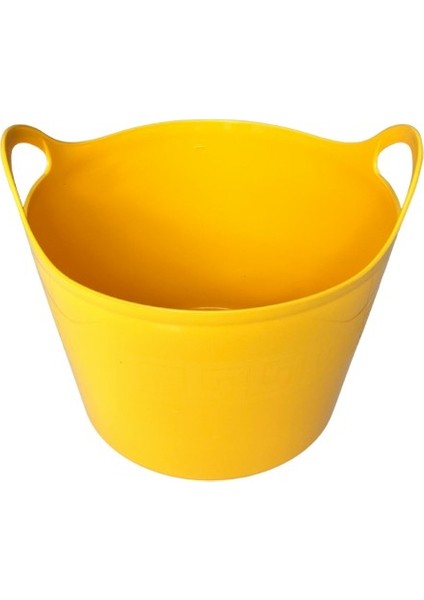 Sarı, Esnek Plastik Kova – 20 Litre, Temizli Kovası, Esneyebilen Oyuncak Ve çamaşır sepeti