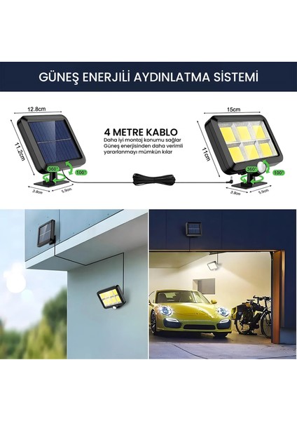 Güneş Enerjili Hareket Sensörlü Bahçe Lambası SL-F100 (5313) fiyatları