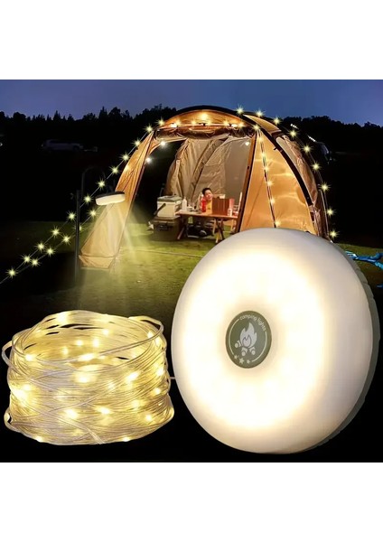 6 Fonksiyonlu 8 Metre USB Şarj Edilebilir Rgb LED Kamp ve Dekorasyon Işığı | Powerbank Özellikli (5313)