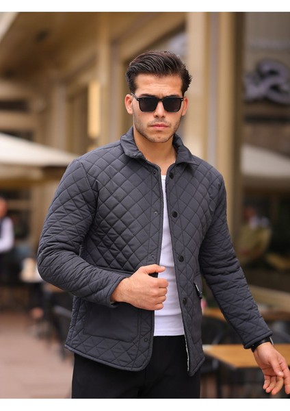 Erkek Çıtçıt Basic Kışlık Kürklü Füme Kapitone Mont fiyatları