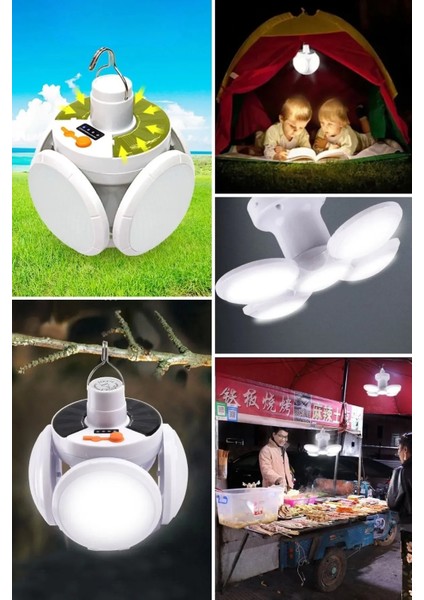 Solar Güneş Enerji ve USB Sarjlı 5 Kanatlı LED Lamba (5313) fiyatları