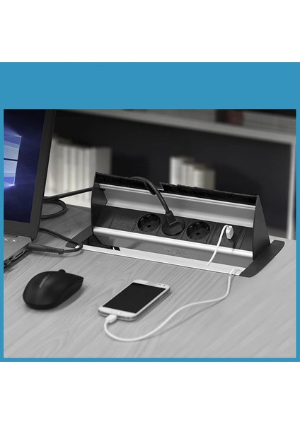 Masaüstü Gömme Fırçalı Kapaklı Priz Kutusu modelleri