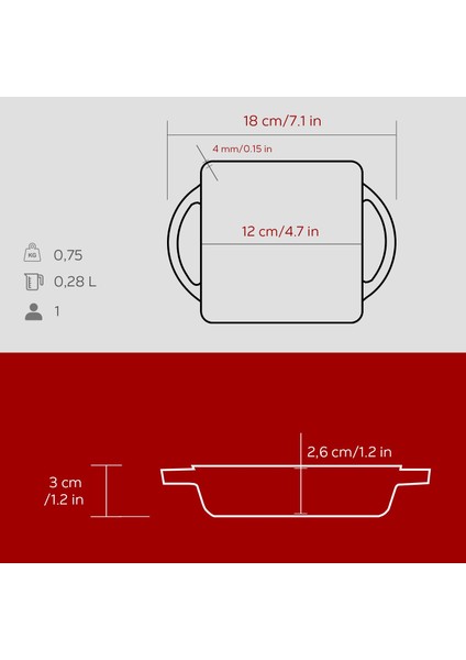 Döküm Kare Sahan Döküm Demir Yekpare Çift Kulplu Ölçü 12X12CM.-BORDO indirimleri