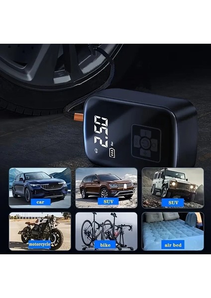 Mini Kablosuz Dijital Taşınabilir Kompresör Araç Lastik Top Şişirme Pompası Ha Kompresörü (5047) modelleri