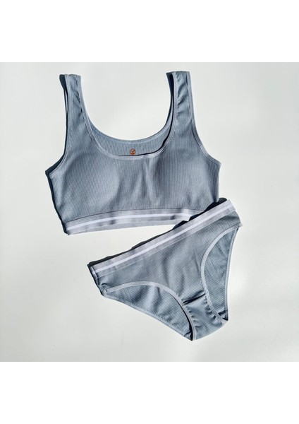 Soleya 2'li Kaşkorse Kumaş Pedli Sütyen ve Slip Külot Takımı 45A11 (Gül Kurusu ve Açık Mavi ) fırsatları