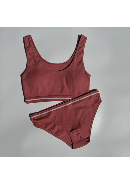 Soleya 2'li Kaşkorse Kumaş Pedli Sütyen ve Slip Külot Takımı 45A11 (Gül Kurusu ve Açık Mavi ) indirimleri