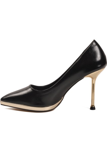 Siyah Ince Uzun Topuklu Kadın Abiye Ayakkabı 448205 Z fırsatları