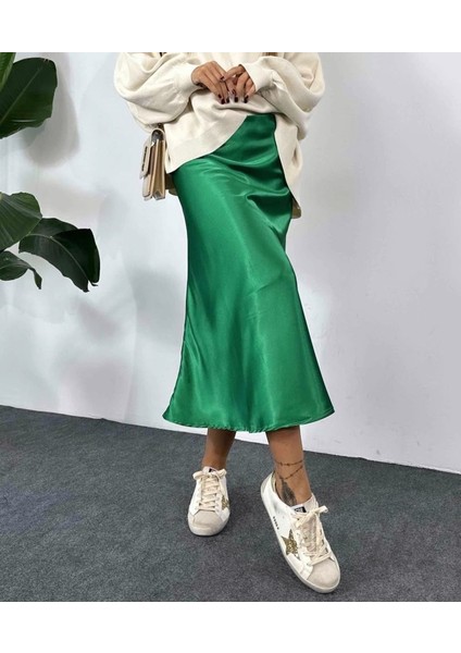 15806 Saten Etek - Yeşil