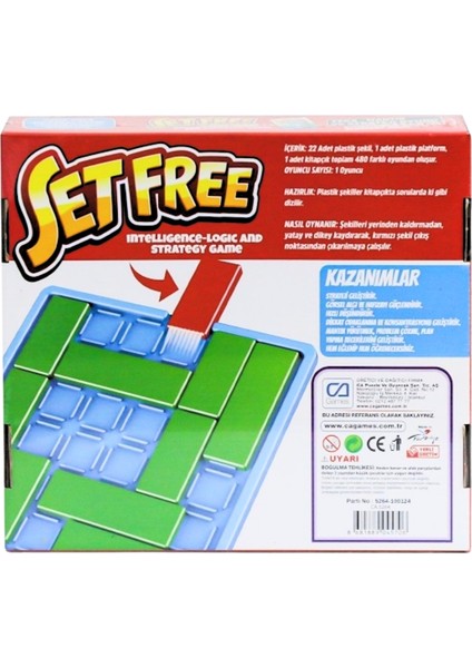 Set Free +6 Yaş ve Üzeri Çocuklar Için 3 Seviyeli Eğitici Zeka-Mantık-Strateji Bulmaca Oyunu fiyatları