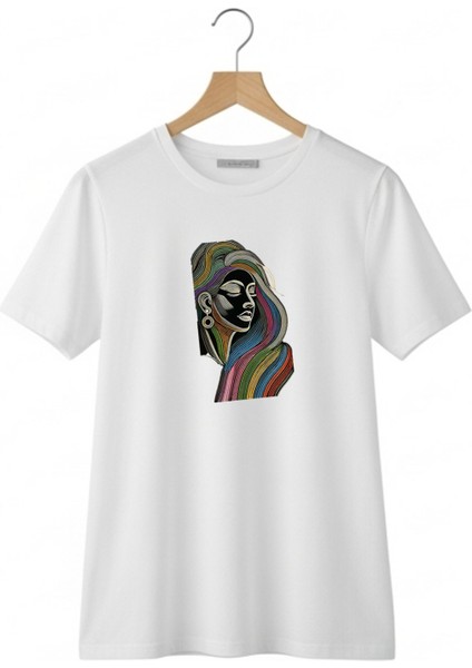 Kadın Oversize Baskılı Kısa Kollu Bisiklet Yaka T-Shirt – Premium Penye Süprem fırsatları