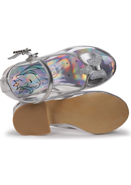 Unicorn Kız Çocuk Topuklu Abiye Şeffaf Ayakkabı indirimleri