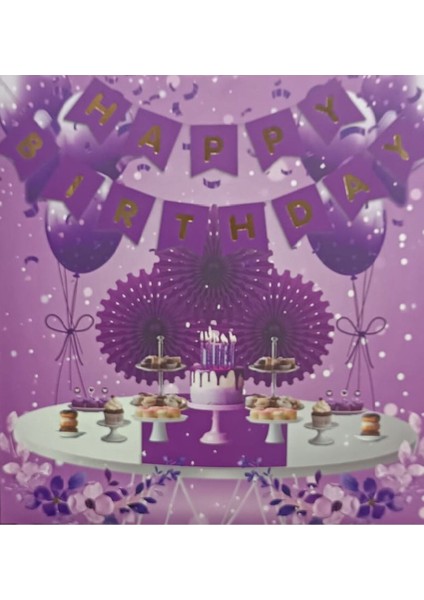 Mor Renk Happy Bırthday Zikzak Banner fiyatları