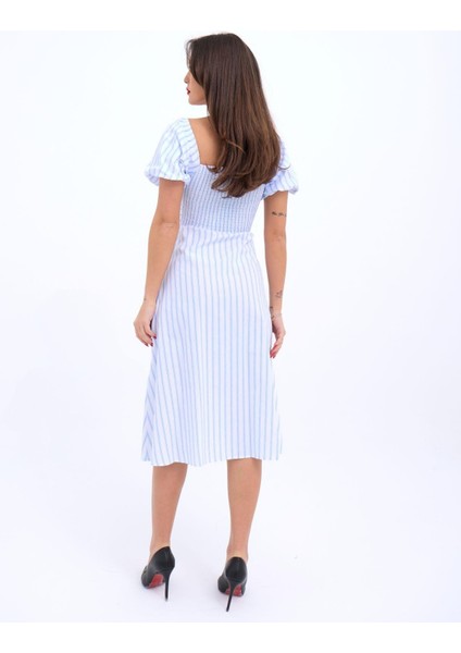 5948 Elbise-Los Angeles Çizgili