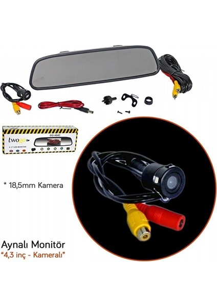 Iç Ilave Aynalı 4,3 Inç Monitör Kameralı 18,5mm GO-404C fiyatları
