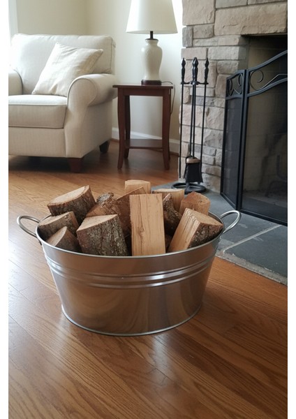 44 Litre Çok Amaçlı Metal Leğen - Dekoratif Buz Kovası, Saksılık ve Şömine Odunluk (50 cm Çap) fiyatları